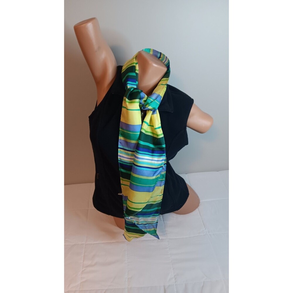100% Silk Stripe Neck Scarf